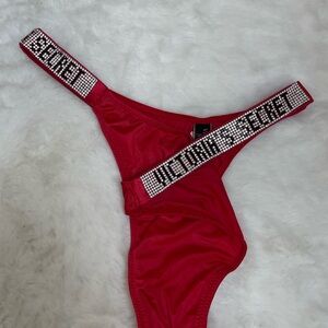 Victoria's Secret Red Rhinestone Thong